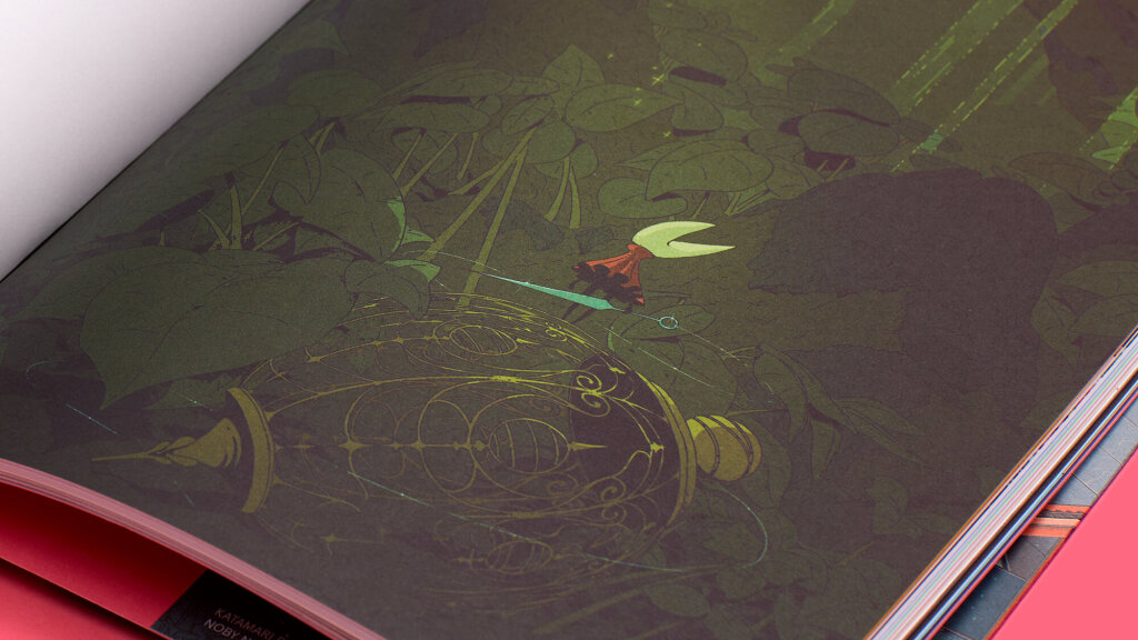 Detail spread from issue 2 of A Profound Waste of Time featuring an illustration of Team Cherry's Silksong by Mako.